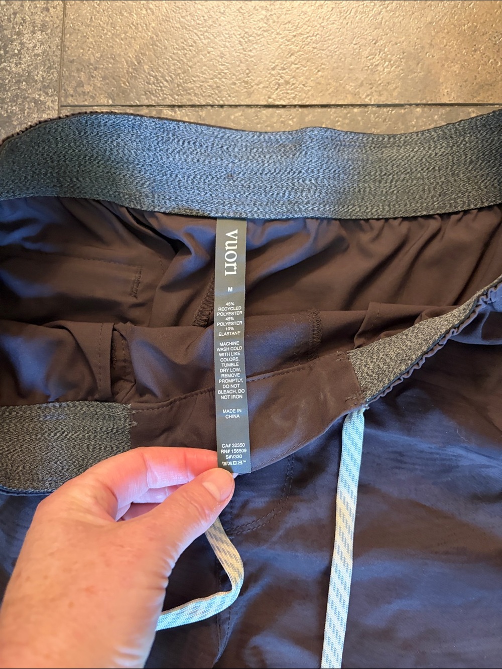 Vuori Brown Athletic Drawstring Shorts with White Contrast - Picture 2 of 2